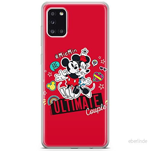 ERT GROUP mobiltelefonfodral för Samsung A31 originalt och officiellt licensierat Disney mönster Mickey & Minnie 012 optimalt anpassad till formen på mobiltelefonen, fodral tillverkad av TPU plast 5903040213315