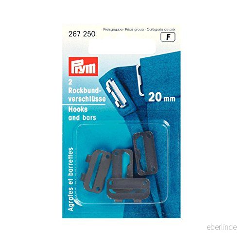 Prym Stål Svart (20mm) Kjol Krokar 2 Bitar 4002272672509