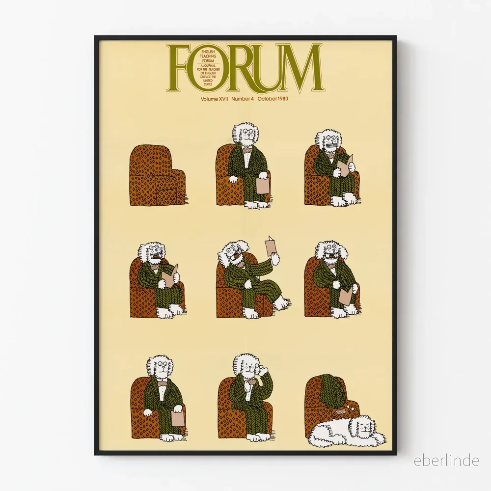 Posters för Forum Volym XVII Nummer 4 Oktober 1980 - Animerad vintageillustration