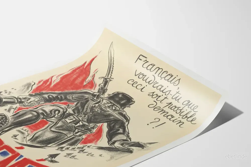 Vintage militärposter « Pyrénées » av Pierre Mail - Bild 3