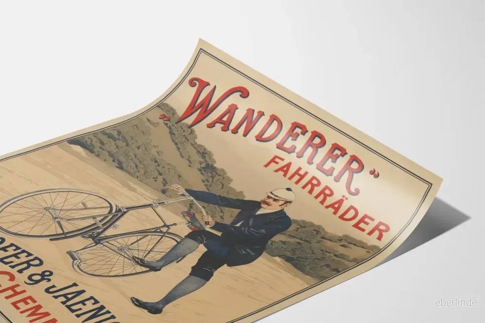 Vintageposter Wanderer Fahrräder - väggdekoration för retrocykling - Bild 3