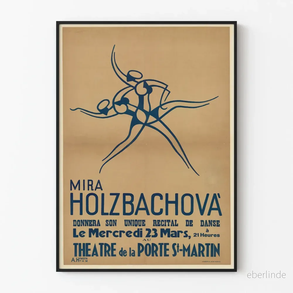 Vintageposter av Danse Mira Holzbachova på Théâtre Porte Saint-Martin