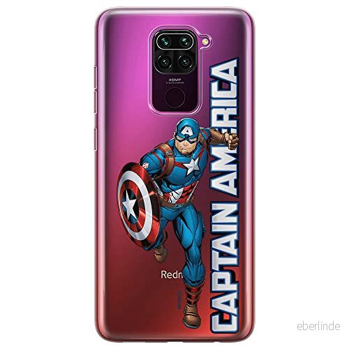 ERT GROUP mobiltelefonfodral för Xiaomi REDMI NOTE 9 originalt och officiellt licensierat Marvel mönster Captain America 030 optimalt anpassad till formen på mobiltelefonen, gedeeltelijk transparant 5904805321276