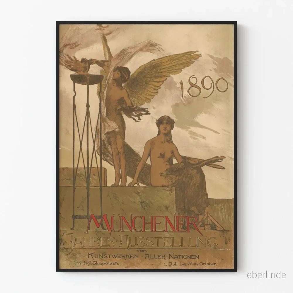 Vintageposter München - Årsutställning i konst 1890