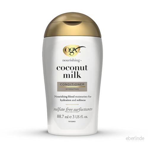 OGX närande kokosmjölk balsam (88,7 ml) fuktgivande hårbalsam i resestorlek med kokosmjölk, kokosolja och protein för torrt hår 22796973061