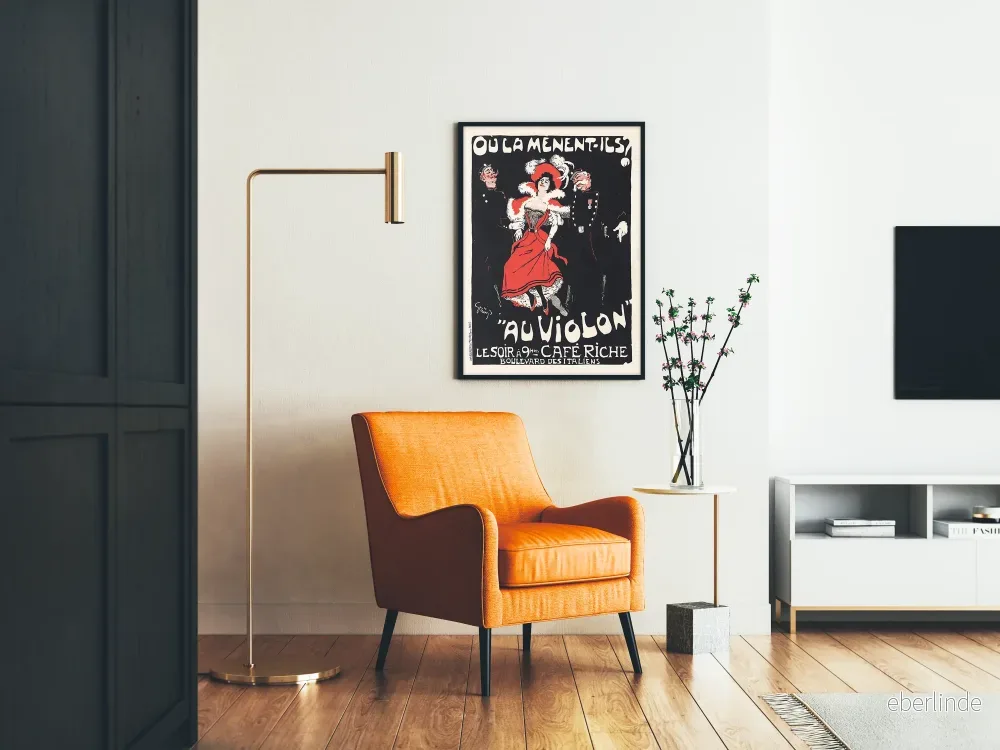 Vintageposter "Var leder de dem till violinen" väggdekoration - Bild 2