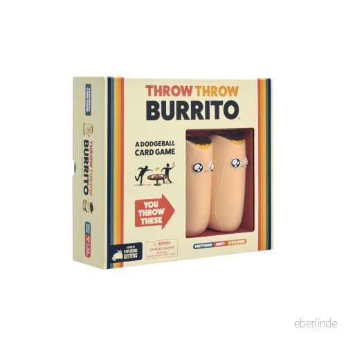 Exploding Kittens Throw Burrito Card Games for Adults Teens & Kids, A Dodgeball Game, Lingua Inglese 852131006174