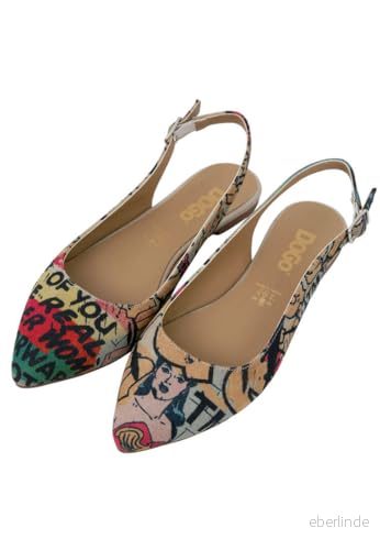 DOGO Dam veganläder flerfärgade platta skor Warner Bros Wonder Woman mönster, Material: Polyester, 41 EU 8680544270897