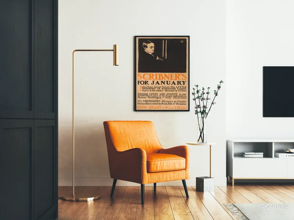Vintage Scribner's poster för januari - Retro väggdekoration - Bild 2