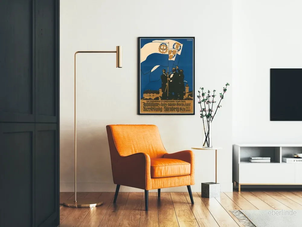 Vintageposter för industriell och konstnärlig utställning Nürnberg 1906 - Bild 2