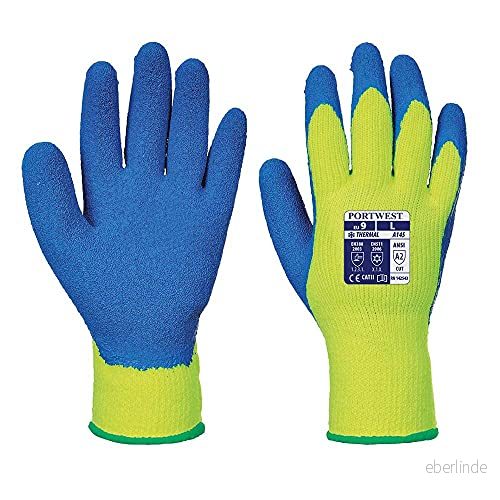 Portwest Kallgrepp handske latex, färg: gul/blå, storlek: XXL, A145Y4RXXL 5036108222360