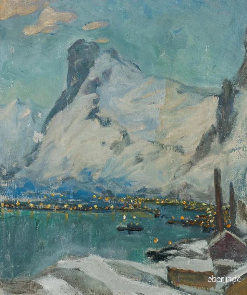 Målning Studie av Lofoten-öarna i kvällsljuset - Anna Boberg | Konsttryck - Bild 2