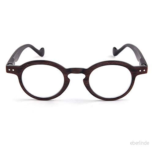 Contacta, Woody läsglasögon för män och kvinnor, trendglasögon med textur träeffekt, ram flexstänger, förpackning glasögonpåse 24 g 8054529512089