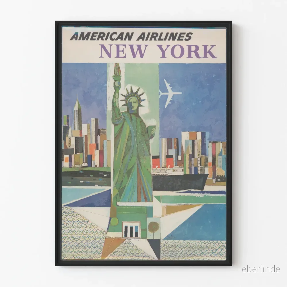 Vintage American Airlines-Poster New York Frihetsgudinnan