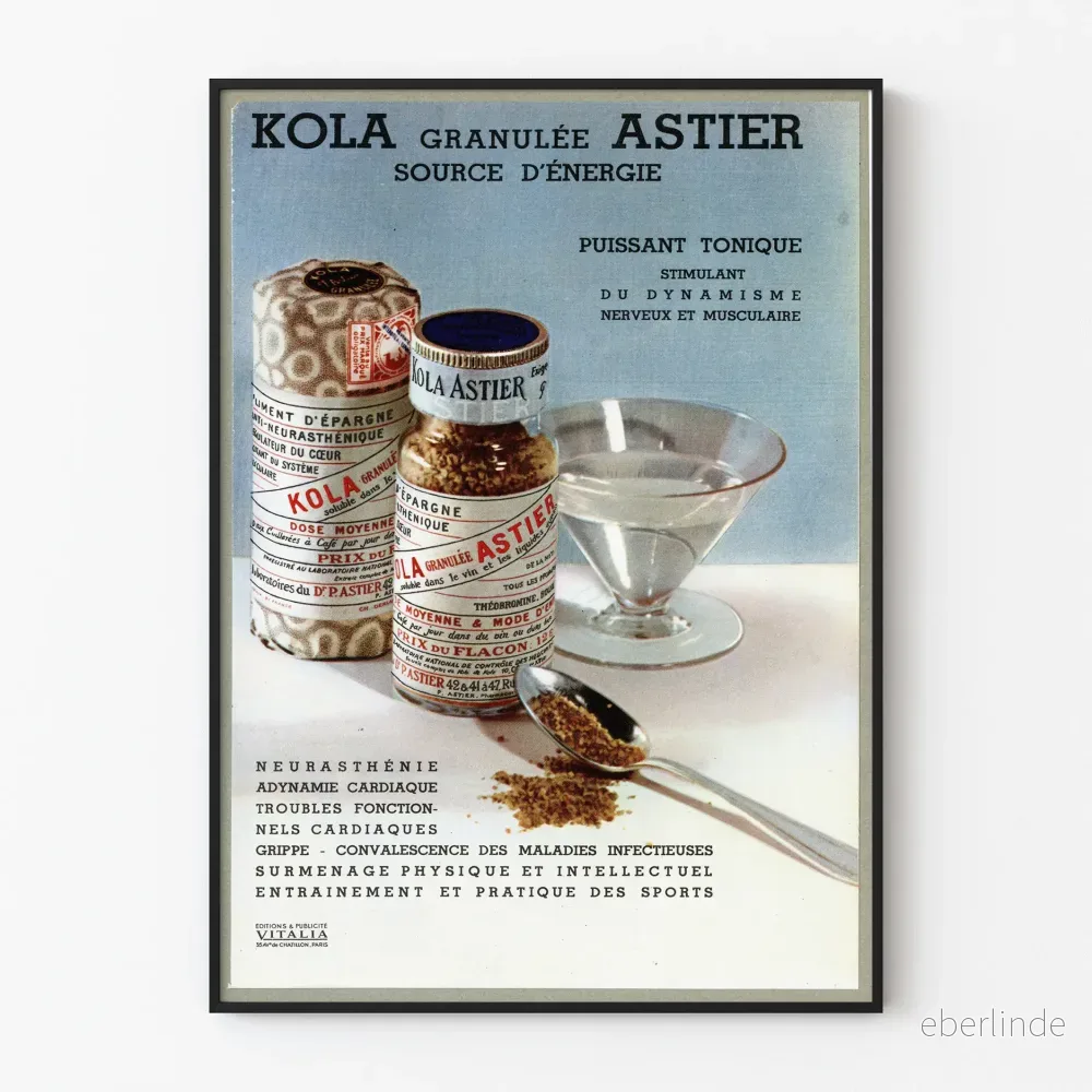 Vintageposter för Kola Astier Granulerad Energikälla